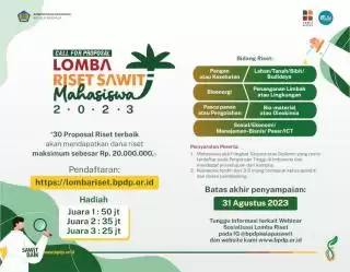 WCFP Riset Sawit Mahasiswa BPDPKS 2023, Demi Kebaikan Sawit di Masa Datang
