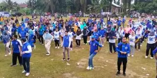 DPD PAN Pelalawan Taja Senam Sehat Bersama Ribuan Kader Partai PAN