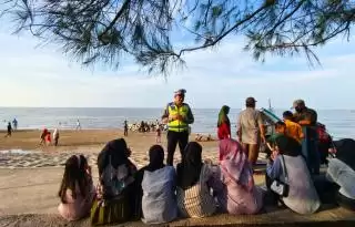 Polantas Bengkalis Cooling System Seru Warga Tidak Golput di Pemilu Damai 2024