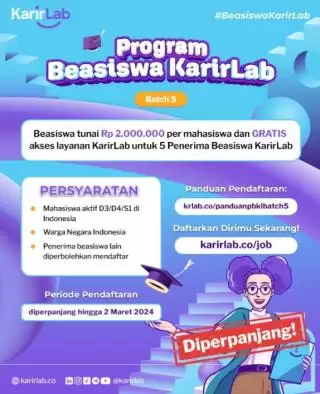 Raih Peluang Beasiswa bersama Karirlab Untuk Masa Depan Gemilang
