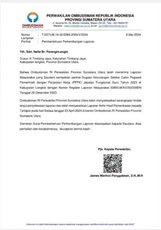 Ombudsman Sumut Diduga Berpihak dan Tutupi Informasi Maladministrasi Seleksi PPPK Langkat