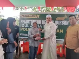 Polres Pelalawan Sembelih 9 Ekor Sapi Kurban di hari Raya Idul Adha 1445 H