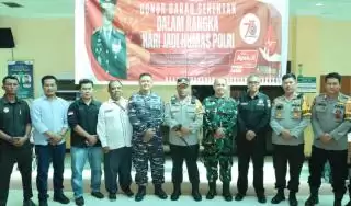 Polres Kepulauan Meranti Donor Darah Bersama TNI dan Rekan Pers