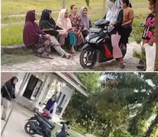 Cabup Siak Ini Terlihat Keluar Masuk Gang di Kampung Jayapura, Warga: Door to Door ya Buk!