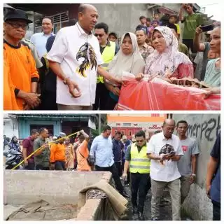 Bupati Langkat Syah Afandin Serahkan Bantuan dan akan Rehabilitasi Rumah Korban Kebakaran di Brandan