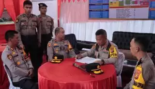 Kapolres Kepulauan Meranti Cek Kesiapan Pos Pam Operasi Ketupat Lancang Kuning 2025