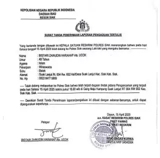 Gara-gara Gugatan Pilkada Siak di Mahkamah Konstitusi, Warga Suak Lanjut Diancam, Keluarganya Trauma!