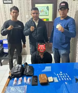 Satreskrim Polsek Enok Ringkus Pengedar Sabu di Desa Benteng Utara
