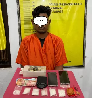 Pemilik 59,07 Gram Sabu Dibekuk Berkat Kolaborasi Unit Reskrim dan Unit Intel Polsek di Inhu