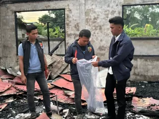 Satreskrim Polres Kepulauan Meranti Olah TKP Kebakaran di Madrasah Al Muhtadin