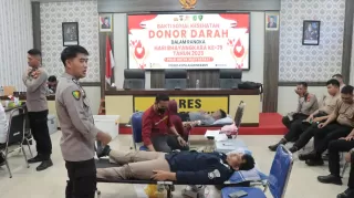 Sambut Hari Bhayangkara ke 79 2025, Polres Kepulauan Meranti Gelar Donor Darah
