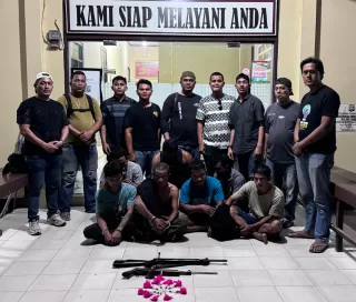 Polisi Bekuk 7 Warga Inhu Anak Korban Terseret Gegara Maling Sapi