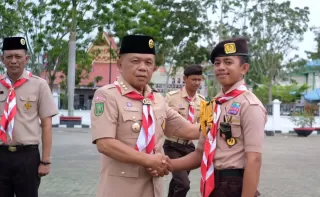 Pimpin Upacara Hari Pramuka ke 64 2025, H Asmar Soroti Disrupsi Teknologi dan Arus Digitalisasi