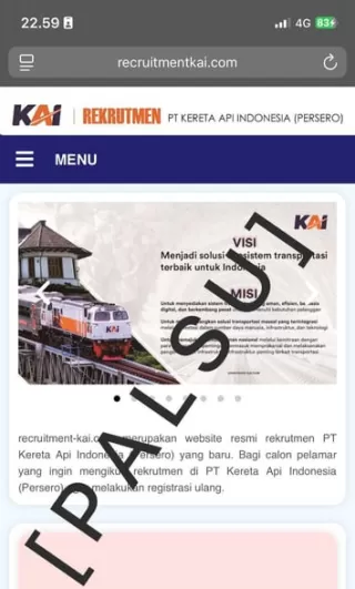 Waspada Situs Palsu Rekrutmen! KAI Hanya Gunakan Situs Resmi e-recruitment.kai.id