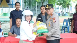 Gerakan Pangan Murah, Polres Kepulauan Meranti Salurkan 10 Ton Beras SPHP