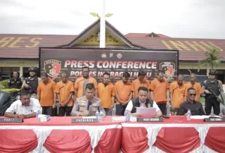 Gasak 33 Unit Sepeda Motor, Polres Inhu Ringkus 10 Pelaku Dua Pelaku Terpaksa Didor