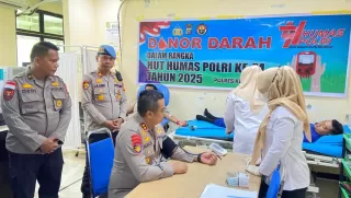 Polres Kepulauan Meranti Gelar Donor Darah Sempena Hari Jadi Humas Polri ke 74