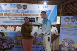 Rutan Kelas I Medan Gelar FMD dan Salurkan 50 Paket Bansos di Kampung Ladang