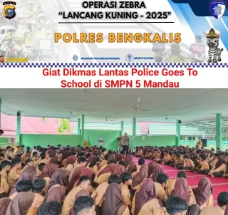 Satlantas Polres Bengkalis Gelar Police Go To School dan Green Policing di SMPN 5 Mandau