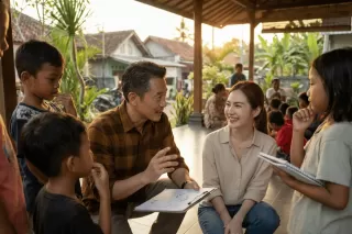 Di luar pasar, Dia pilih Percayakan Masa Depan Kepada Anak-anak