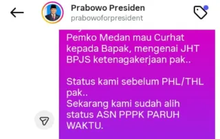 Klaim JHT Tertahan, PPPK Paruh Waktu Pemko Medan Mengadu ke Presiden Prabowo