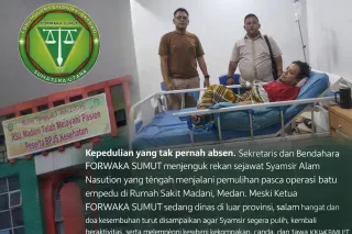Ketua FORWAkA Sumut Kirim Doa dari Luar Provinsi, Syamsir Alam Nasution Jalani Pemulihan Pasca Operasi