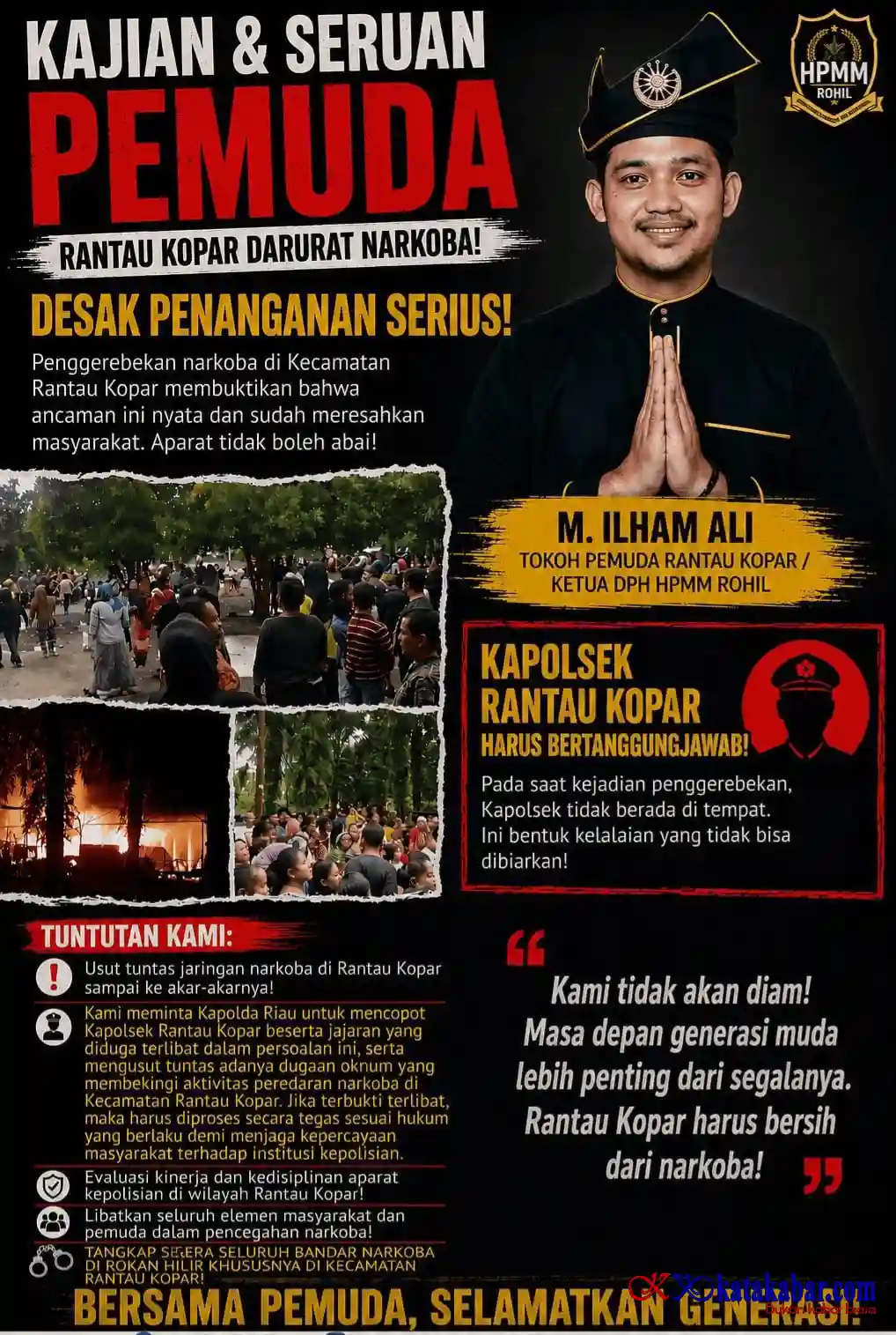 Tokoh Pemuda Rantau Kopar Desak Penanganan Serius Pasca Penggerebekan Narkoba