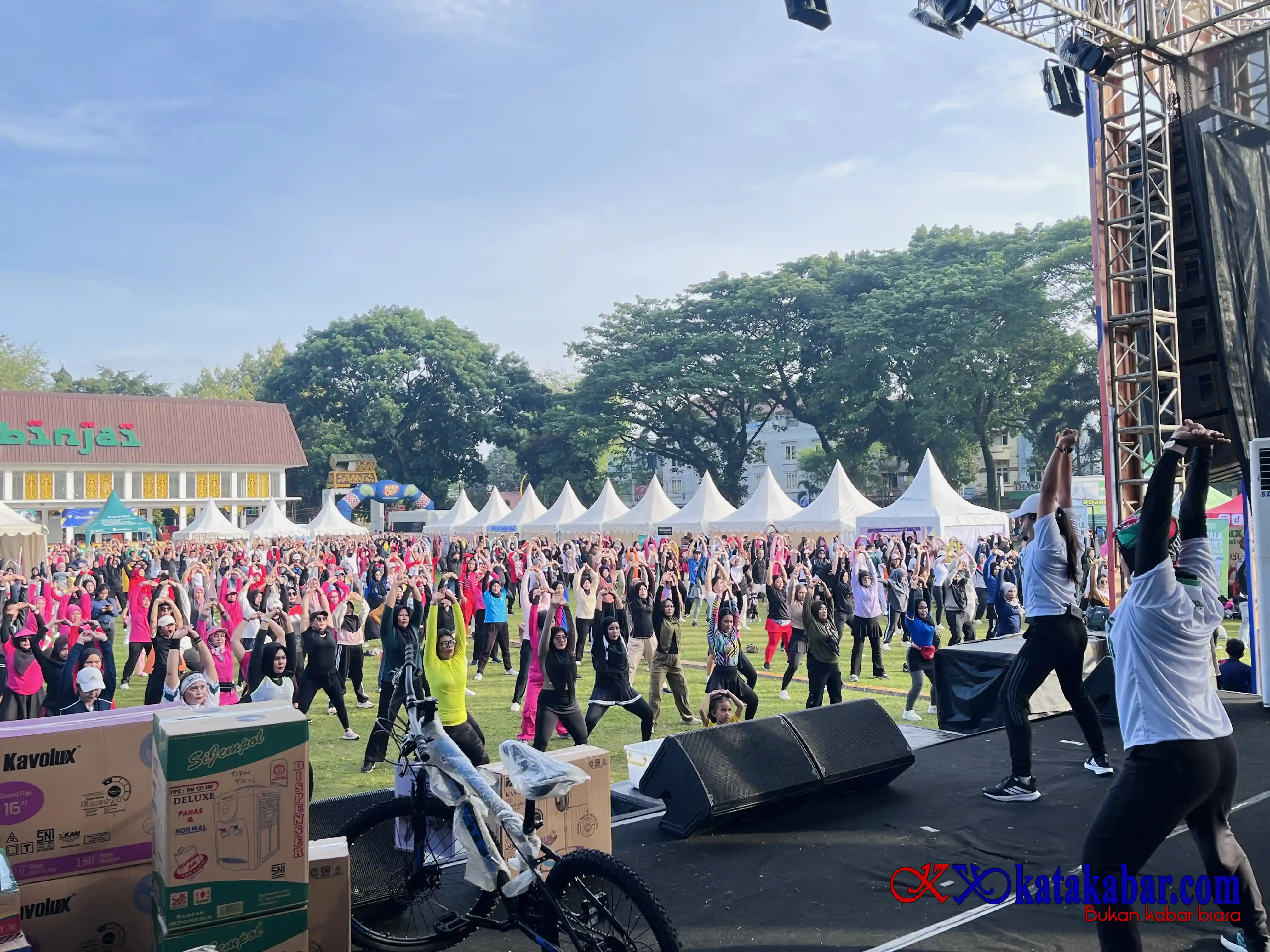 Meriahkan HUT ke-154, Pemko Binjai Gelar Senam hingga Pameran UMKM di Lapangan Merdeka