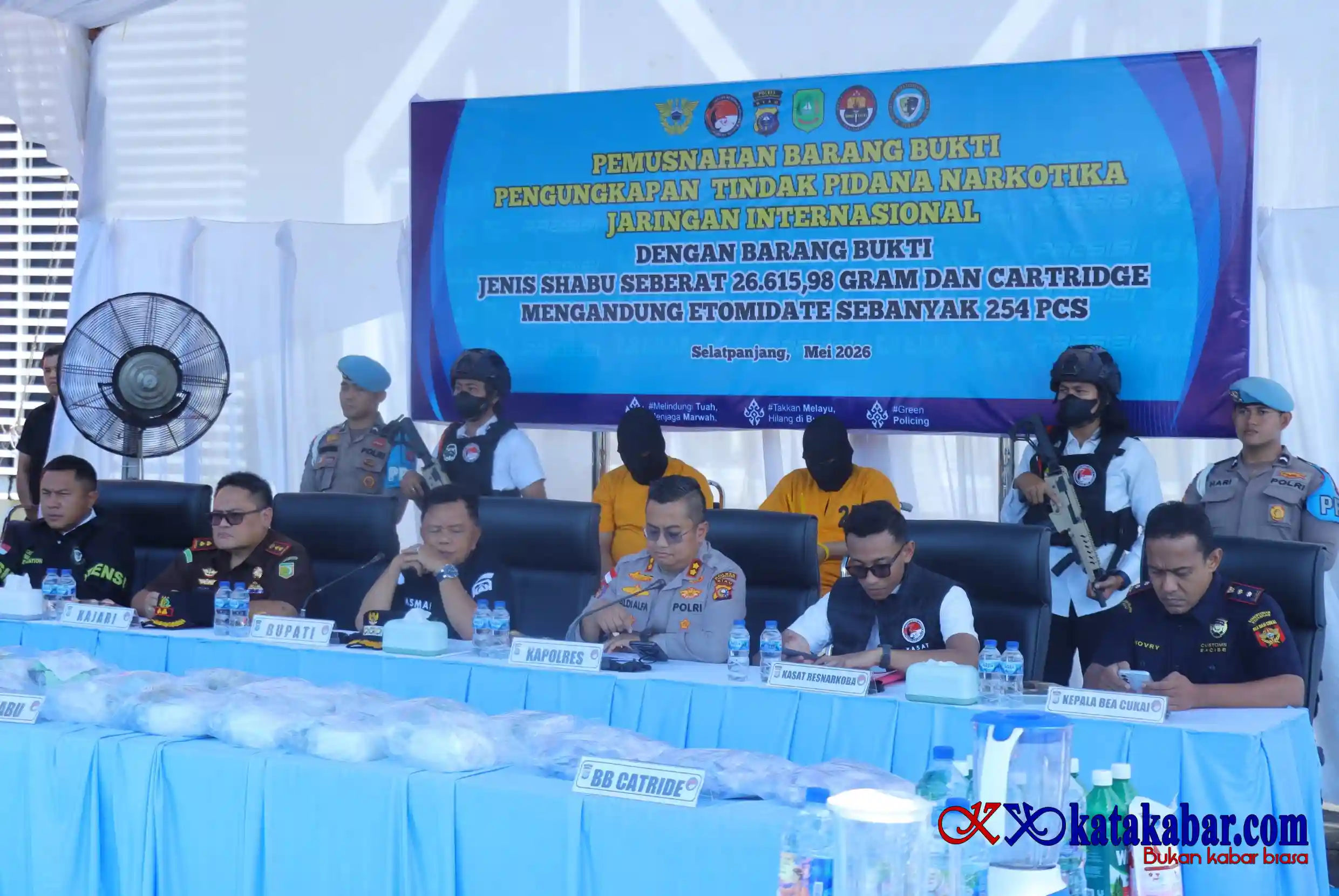 Polres Kepulauan Meranti Musnahkan BB Pengungkapan TP Narkotika Jaringan Internasional