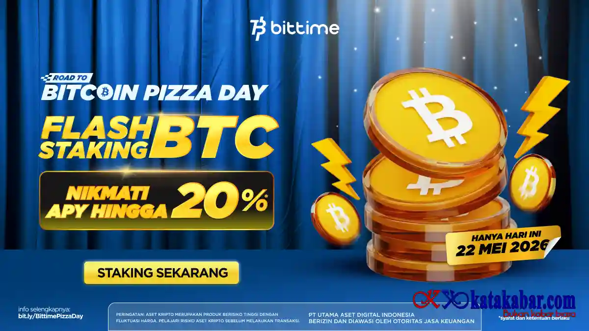 Bittime Hadirkan Flash Staking dengan APY Hingga 20 persen, Rayakan Bitcoin Pizza Day