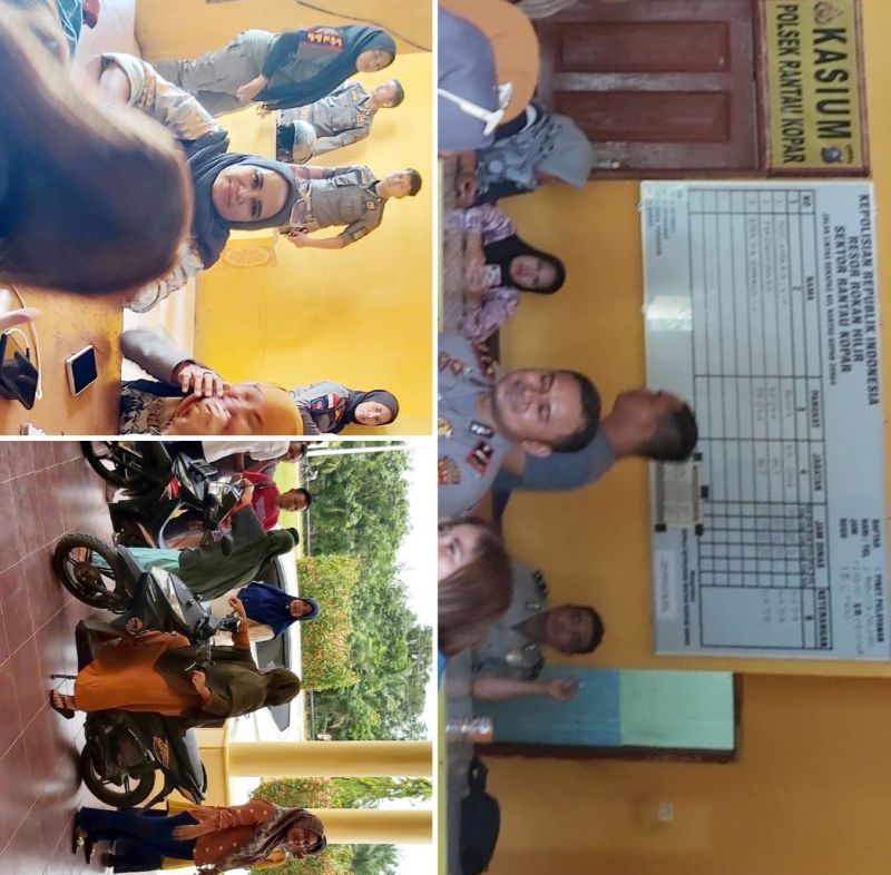 Alamak.., Emak-emak Gelar Aksi di Halaman Polsek Rantau Kopar