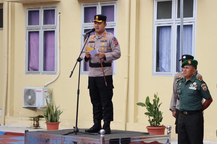 Kapolres Taput Pimpin Apel Gelar Ops Patuh Toba 2023, Himbau Pengendara Taati Aturan Lalu Lintas