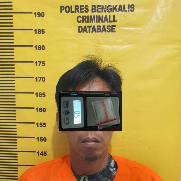 Resnakoba Polres Bengkalis Tangkap Kurir Sabu di Jalan Proyek Belading