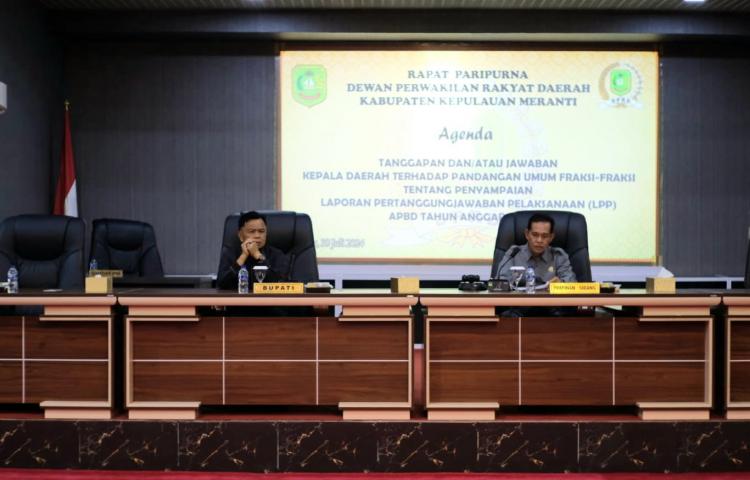 Asmar Beri Tanggapan Pandangan Umum Fraksi DPRD Kepulauan Meranti