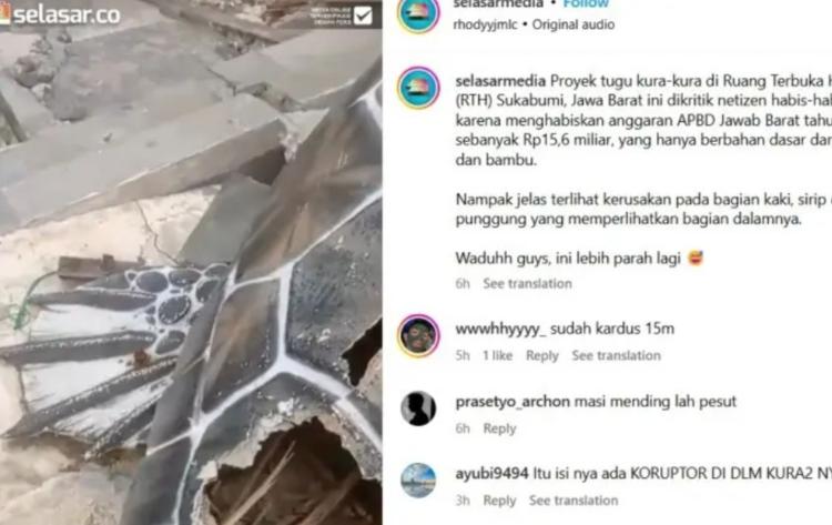 Lawan Institute Minta APH Usut Tuntas Proyek Patung Kura kura Raksasa Terindikasi Korupsi