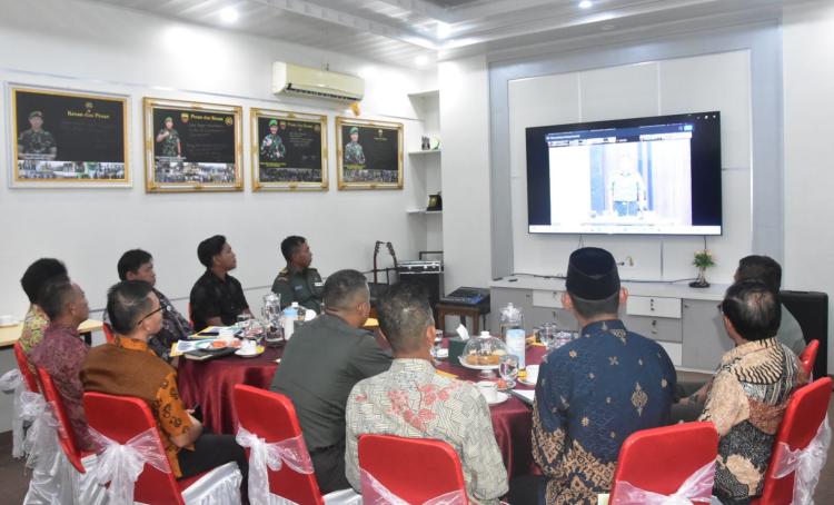 TMMD ke 124, Bupati Bengkalis dan Dandim 0303 Ikuti Rapat Teknis Virtual