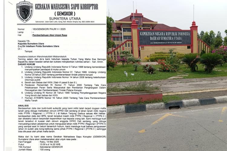 Gemskor Desak Usut Dugaan Mafia Tanah di Deli Serdang yang Libatkan Oknum DPRD