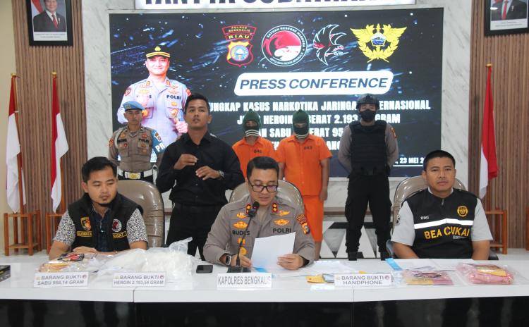 Timgab Polres dan Bea Cukai Bengkalis Gagalkan Peredaran Heroin 2.193 Gram Jaringan Internasional