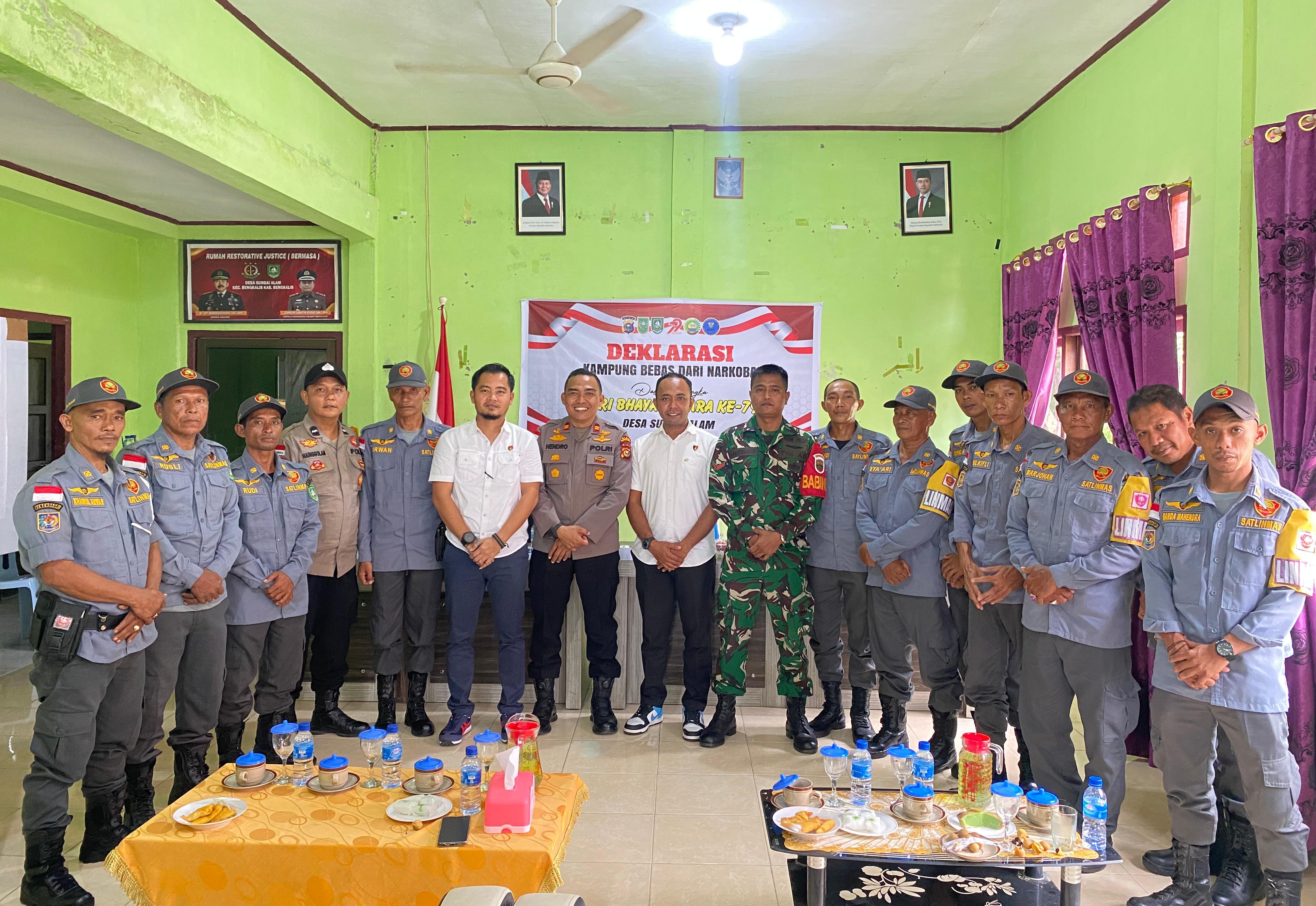 Satresnarkoba Polres Bengkalis Deklarasi Tujuh Desa 'Kampung Bebas Narkoba'