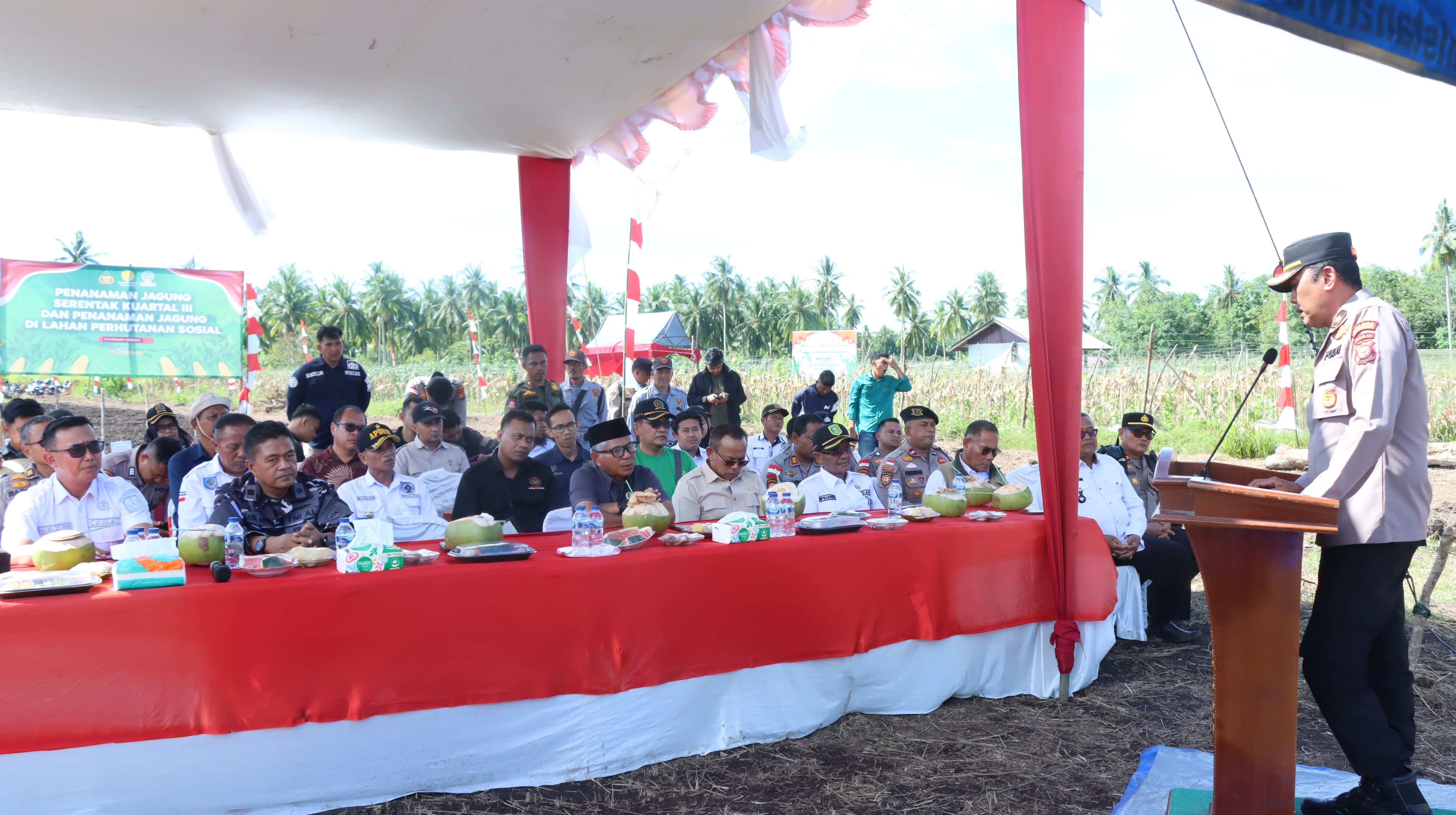 Polres Meranti Zoom Penanaman Jagung Serentak Kuartal II di Desa Mantiasa