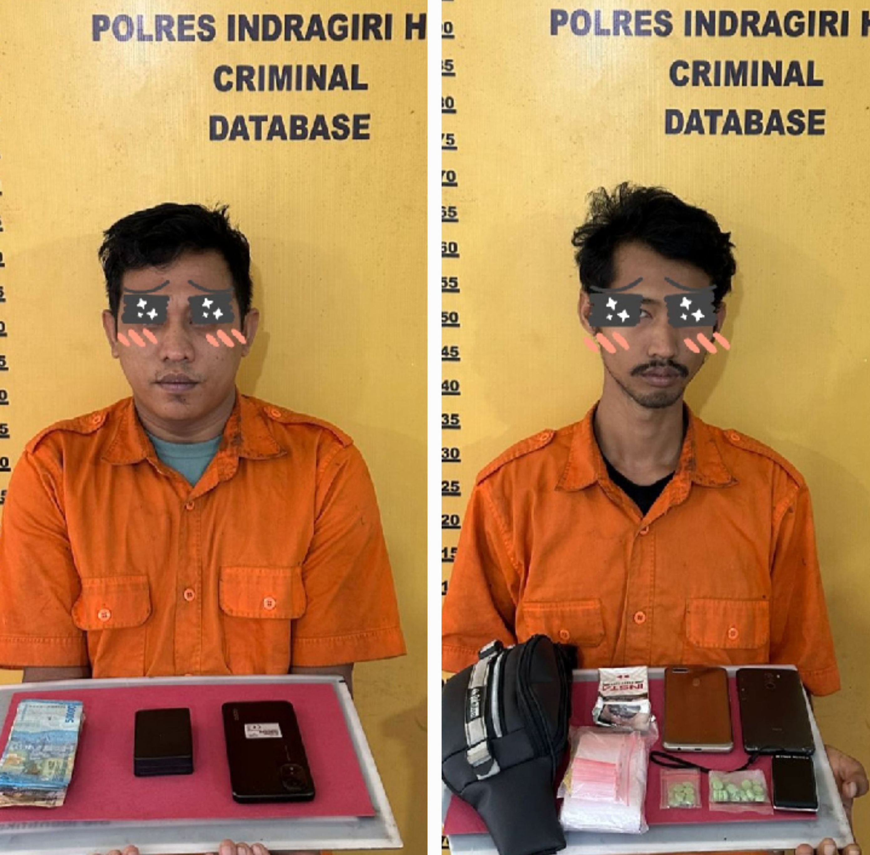 Polres Inhu Borgol Dua Pelaku Edarkan Pil Ekstasi 'Lolypop' 11,42 Gram