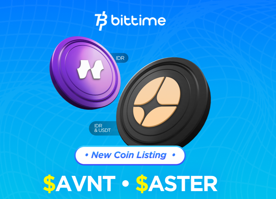 Hadirkan Kesempatan Diversifikasi Aset Investor Indonesia, Bittime Resmi Listing Token Aster dan Avatis