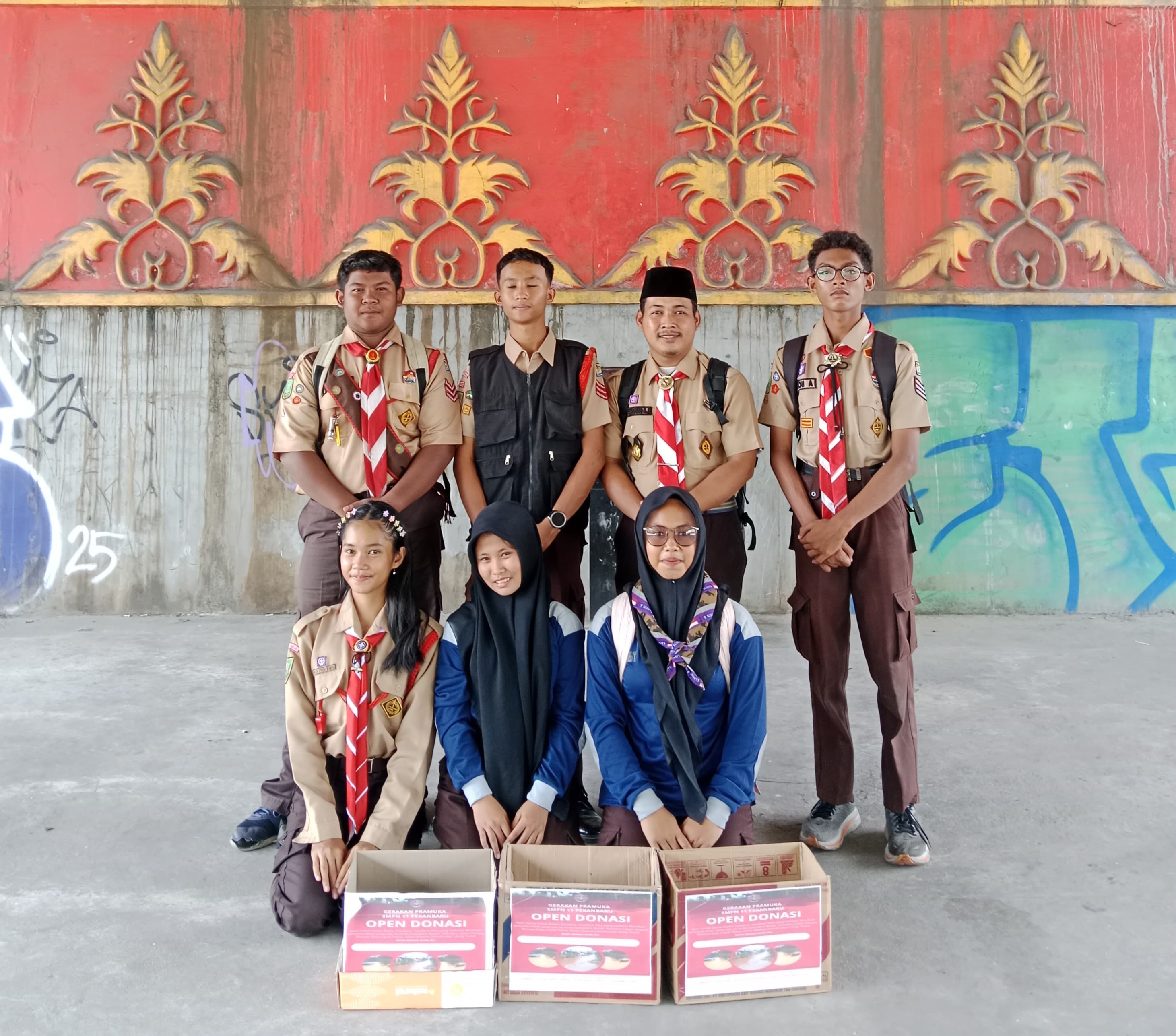 Gerakan Pramuka SMPN 11 Pekanbaru Wujudkan Empati Lewat Aksi Kemanusiaan