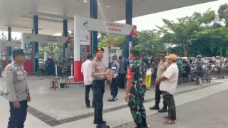 Polsek Pantai Cermin dan Koramil Cek Stok BBM, Perkuat Mitigasi Pasca Banjir