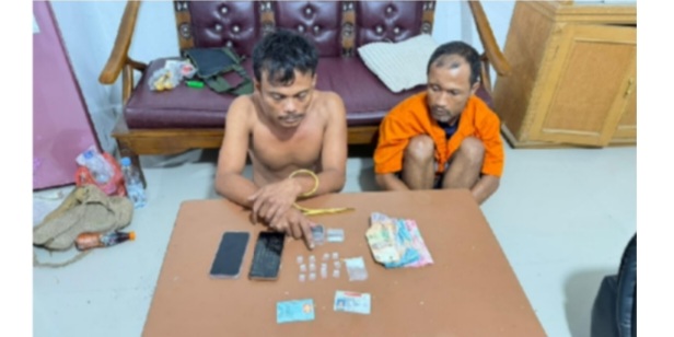 Tim Opsnal Polsek Mandau Garuk Dua Pria Terduga Penyalahgunaan Narkotika Golongan I