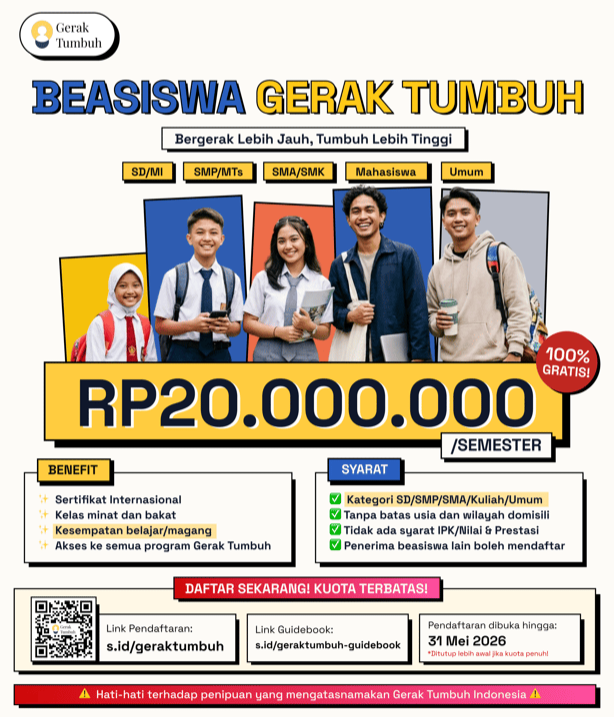 Luncurkan Beasiswa Rp20 Juta, Gerak Tumbuh Indobesia Komitmen Perlindungan Data