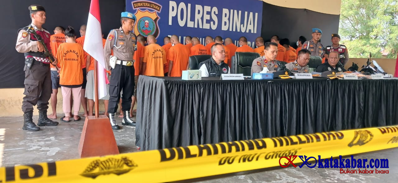 Operasi Antik 2026 Polres Binjai, 28 Tersangka Narkoba Enam Diantaranya Residivis