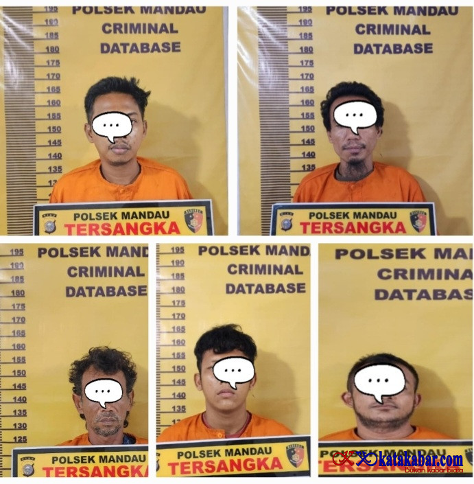 Tim Opsnal Polsek Mandau Gasak Lima Pria Penyalahgunaan Sabu di Kost-kostan Simpang Padang