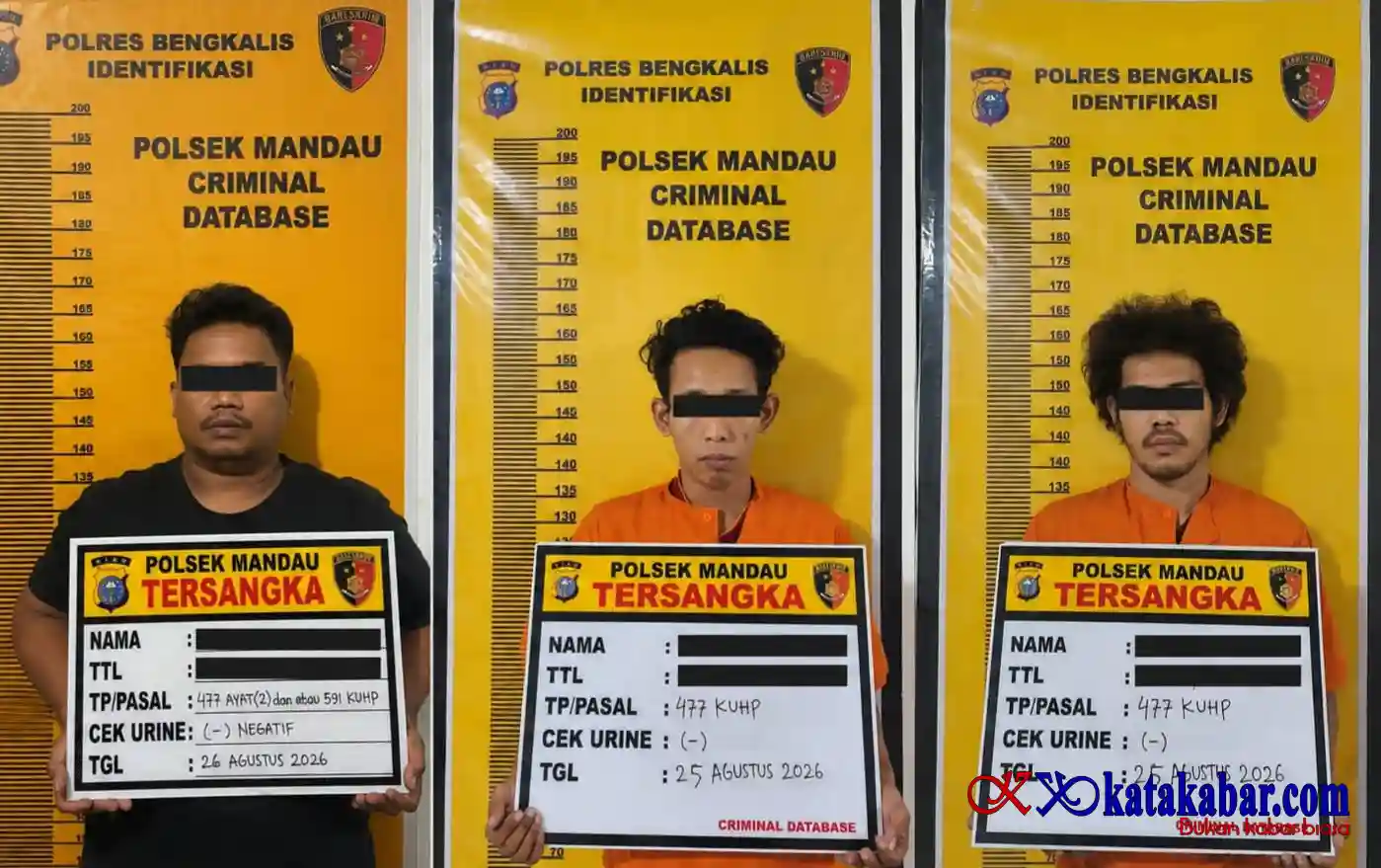 Ungkap Jaringan Curanmor, Polsek Mandau Borgol Tiga Pelaku di Lokasi Berbeda di Air Jamban