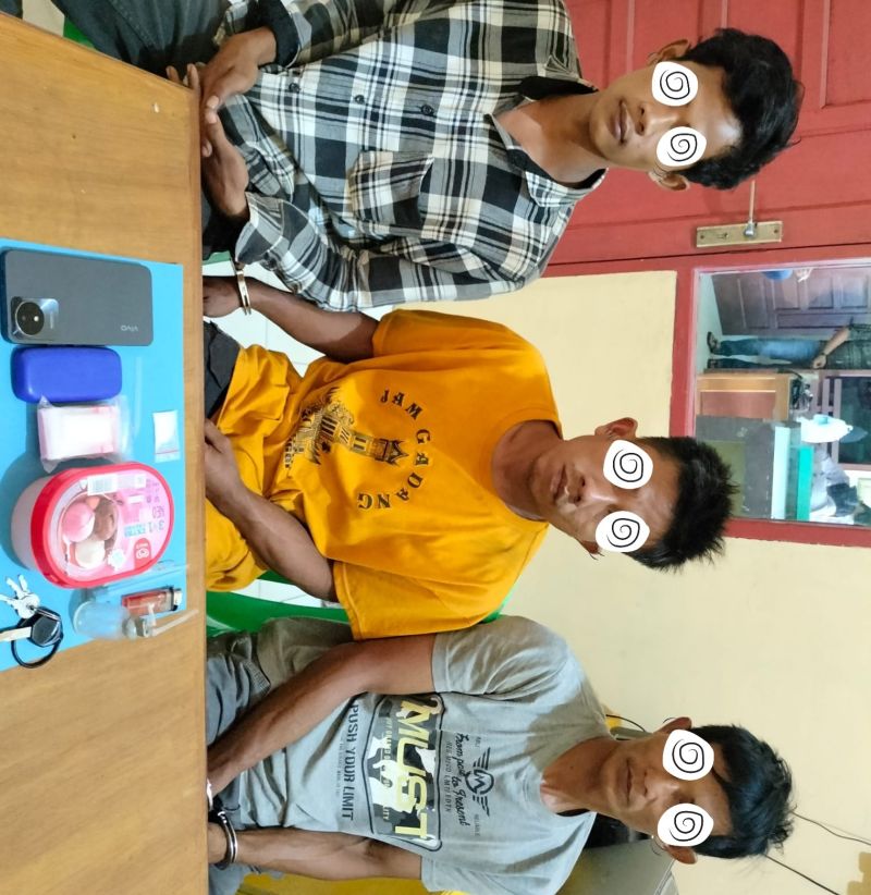 Polsek Rimba Melintang Ringkus Tiga Pria dan Sita 1,63 Gram Sabu